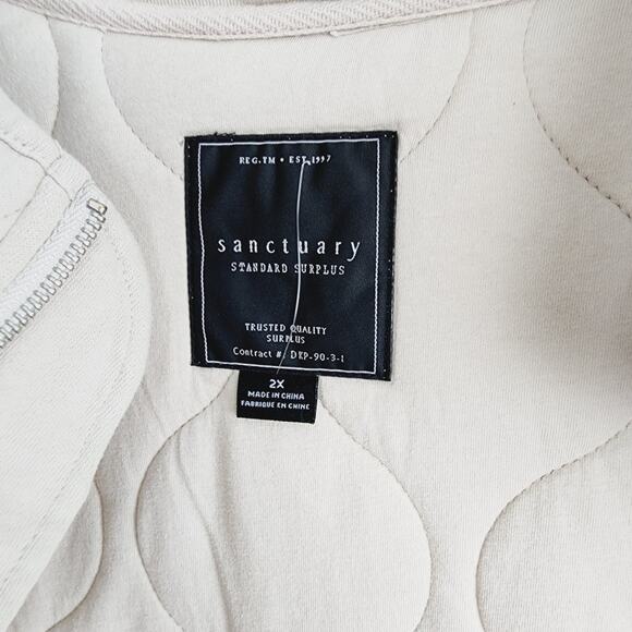 Sanctuary The Weekend Quilted Padded Knit Jacket Cream Beige Plus Size 2X NWOT - Picture 9 of 15